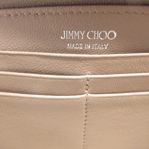 新品同様 ジミーチュウ スタースタッズ キャンバス グレー ラウンドファスナー長財布 財布 0177【中古】JIMMY CHOO