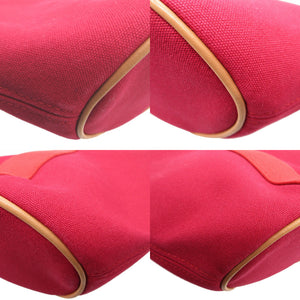 美品 エルメス パルミール キャンバス ルージュヴィフ プルーン ポーチ 0179【中古】HERMES