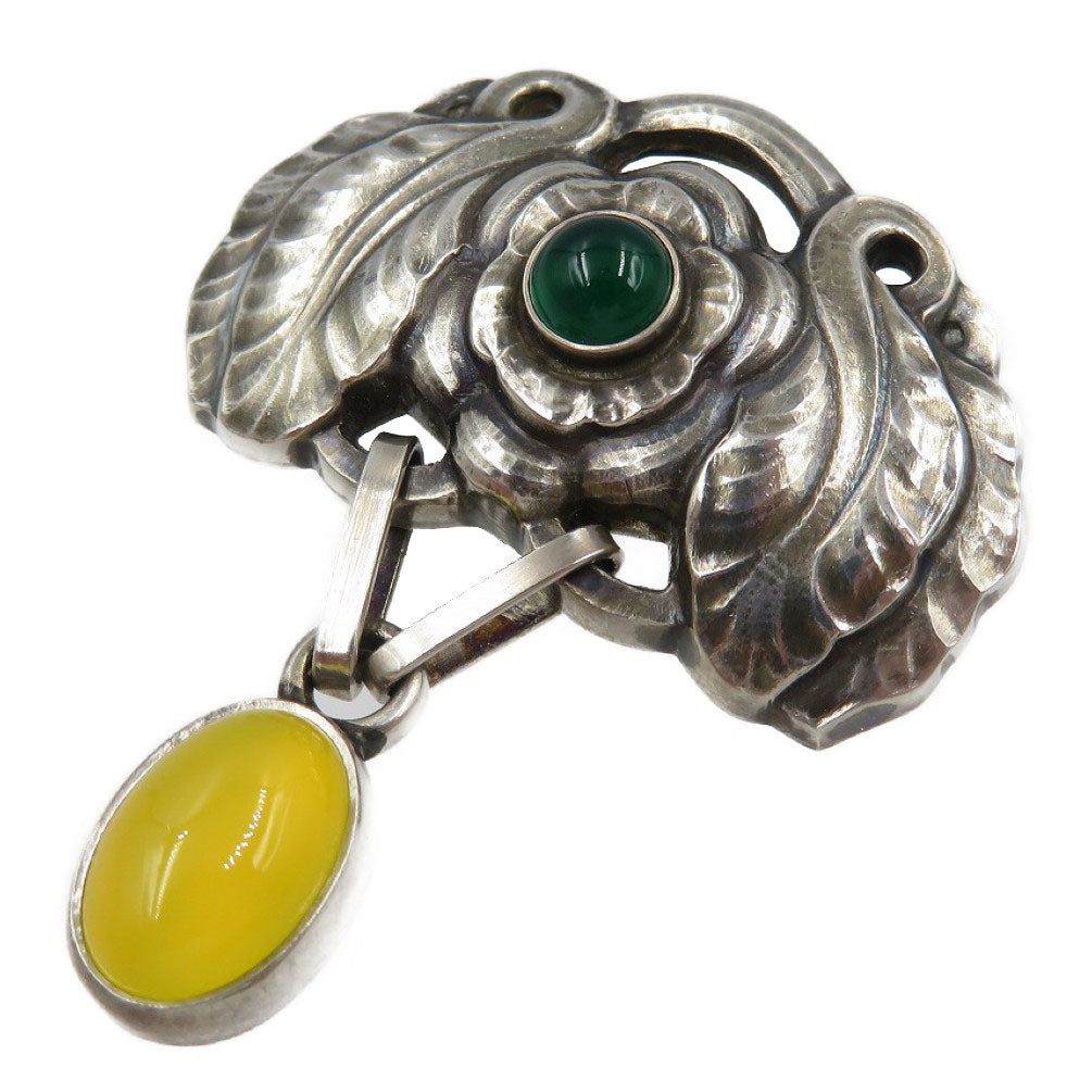 美品 ジョージジェンセン ヘリテージ アゲート シルバー925  ブローチ 0180【中古】Georg Jensen