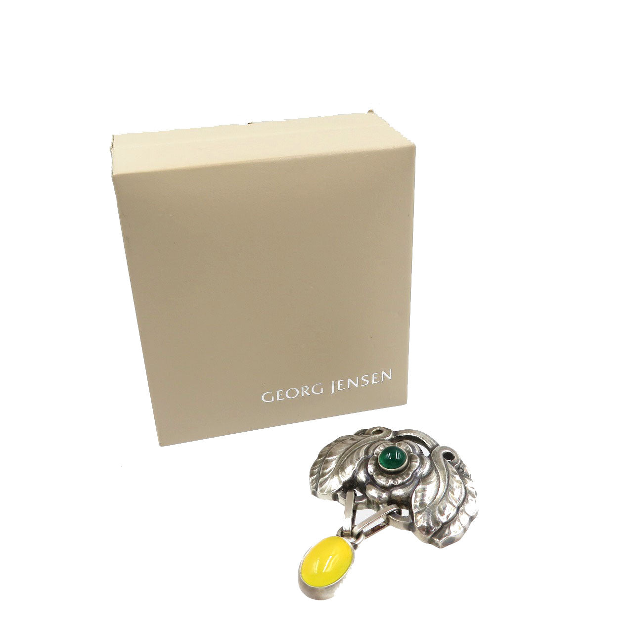 美品 ジョージジェンセン ヘリテージ アゲート シルバー925  ブローチ 0180【中古】Georg Jensen