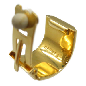 美品 エルメス エマイユ メタル 七宝焼き ゴールド グリーン イヤリング 0181【中古】HEREMS