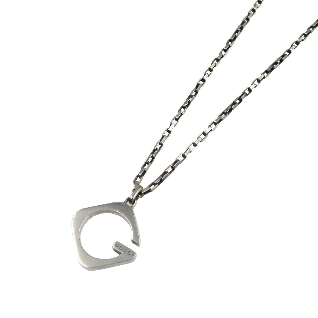 美品 グッチ スクエアG シルバー925 ネックレス 0182【中古】GUCCI