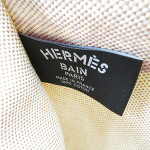未使用 エルメス ポワソン・ナッテ コットン シルバー金具 ベージュ ブルー オレンジ フラット ポーチ 0187【中古】HERMES