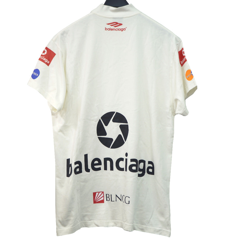 バレンシアガ オーバーサイズ 半袖Ｔシャツ ユニセックス サイズL コットン ホワイト ロゴ 0189【中古】BALENCIAGA メンズ レディース