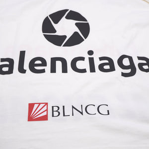 バレンシアガ オーバーサイズ 半袖Ｔシャツ ユニセックス サイズL コットン ホワイト ロゴ 0189【中古】BALENCIAGA メンズ レディース