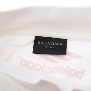 バレンシアガ オーバーサイズ 半袖Ｔシャツ ユニセックス サイズL コットン ホワイト ロゴ 0189【中古】BALENCIAGA メンズ レディース