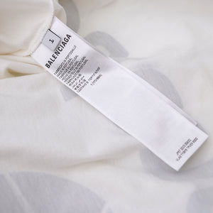 バレンシアガ オーバーサイズ 半袖Ｔシャツ ユニセックス サイズL コットン ホワイト ロゴ 0189【中古】BALENCIAGA メンズ レディース