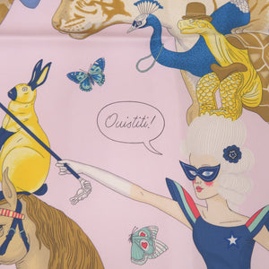 新品同様 エルメス カレ90 エルメスストーリー HERMES STORY シルク パープル  ブルー 紫 青 スカーフ 0193【中古】HERMES