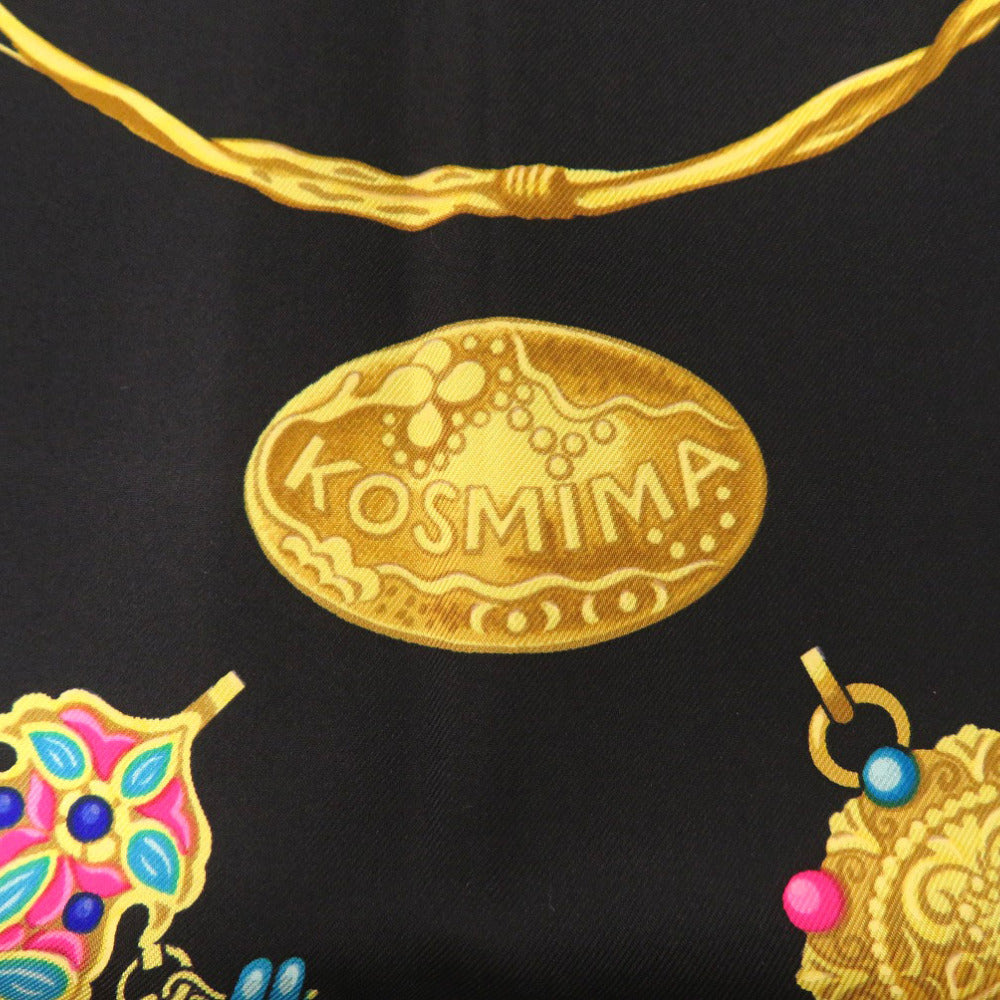 新品同様 エルメス カレ90 KOSMIMA 宇宙 シルク ブラック スカーフ  0196【中古】HERMES