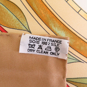 新品同様 エルメス カレ90 時の輪舞 la ronde de heures シルク ベージュ 水色 スカーフ 0197【中古】HERMES