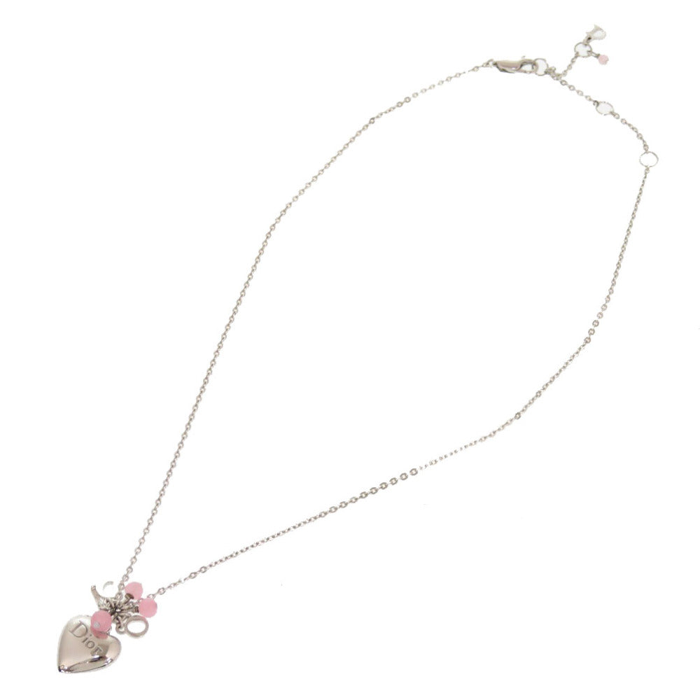 美品 ディオール ラブハート メタル シルバー ネックレス アクセサリー 0202 【中古】 Dior