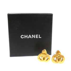 美品 シャネル ココマーク ヴィンテージ メタル ゴールド イヤリング 0208【中古】CHANEL