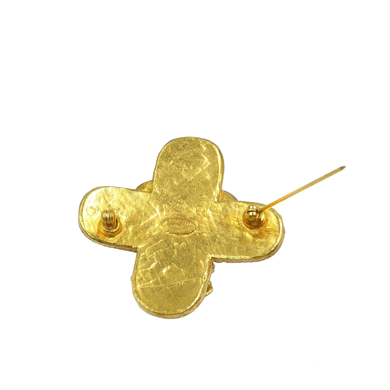 美品 シャネル トリプルココマーク ヴィンテージ 94A メタル ゴールド ブローチ 0209【中古】CHANEL