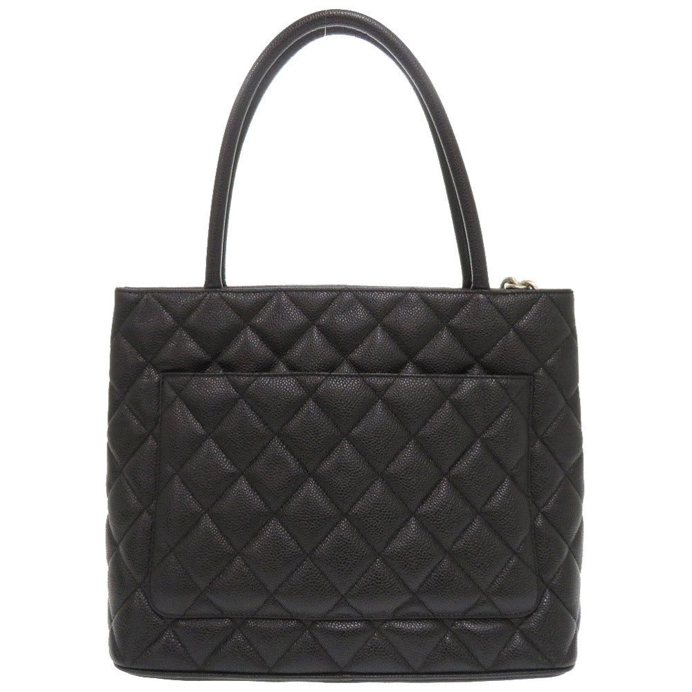 美品 シャネル 復刻トート キャビアスキン ブラック シルバー金具 7番台 トートバッグ ココマーク 黒 0212 【中古】 CHANEL