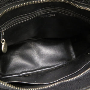 美品 シャネル 復刻トート キャビアスキン ブラック シルバー金具 7番台 トートバッグ ココマーク 黒 0212 【中古】 CHANEL