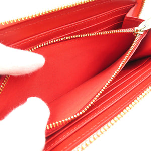 美品 クリスチャンルブタン レザー スタッズ ゴールド金具 ピンク ラウンドファスナー 長財布 0215【中古】Christian Louboutin