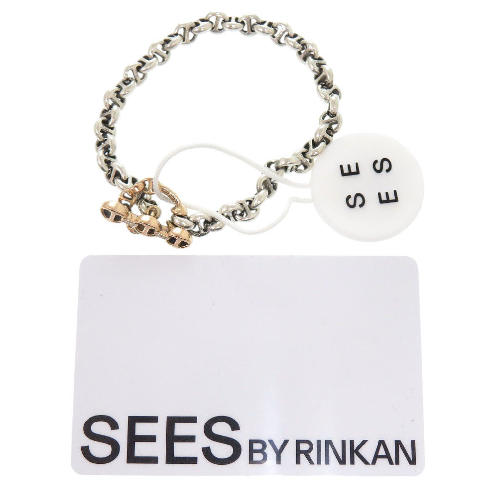 美品 ホーセンブース オープンアンカー チェーン K18ピンクゴールド/シルバー925/ダイヤモンド シルバー ブレスレット 0217【中古】HOORSENBUHS