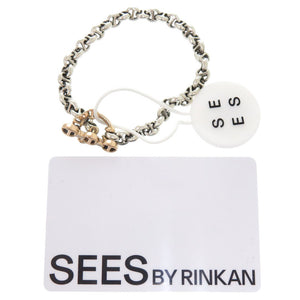 美品 ホーセンブース オープンアンカー チェーン K18ピンクゴールド/シルバー925/ダイヤモンド シルバー ブレスレット 0217【中古】HOORSENBUHS