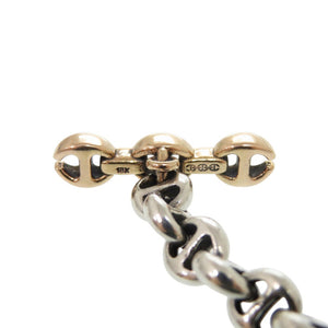 美品 ホーセンブース オープンアンカー チェーン K18ピンクゴールド/シルバー925/ダイヤモンド シルバー ブレスレット 0217【中古】HOORSENBUHS