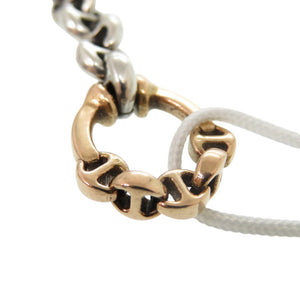 美品 ホーセンブース オープンアンカー チェーン K18ピンクゴールド/シルバー925/ダイヤモンド シルバー ブレスレット 0217【中古】HOORSENBUHS