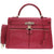 美品 エルメス ケリーラキ32 ヴォースイフト ルビー シルバー金具 □O刻印 ハンドバッグ 赤 0218 【中古】 HERMES ケリー32