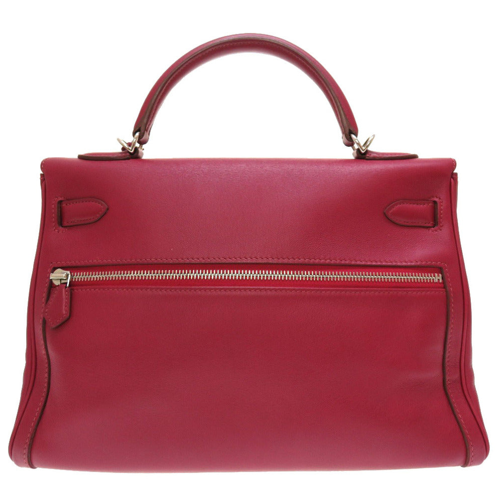 美品 エルメス ケリーラキ32 ヴォースイフト ルビー シルバー金具 □O刻印 ハンドバッグ 赤 0218 【中古】 HERMES ケリー32