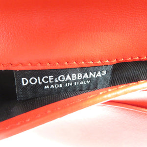 未使用 ドルチェアンドガッバーナ ディーボーション スモール コンチネンタルウォレット ラムスキン ゴールド金具 オレンジ 三つ折り財布 0005【中古】DOLCE&GABBANA