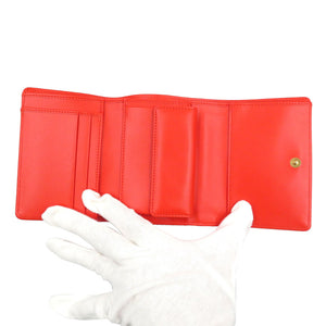 未使用 ドルチェアンドガッバーナ ディーボーション スモール コンチネンタルウォレット ラムスキン ゴールド金具 オレンジ 三つ折り財布 0005【中古】DOLCE&GABBANA