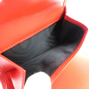 未使用 ドルチェアンドガッバーナ ディーボーション スモール コンチネンタルウォレット ラムスキン ゴールド金具 オレンジ 三つ折り財布 0005【中古】DOLCE&GABBANA