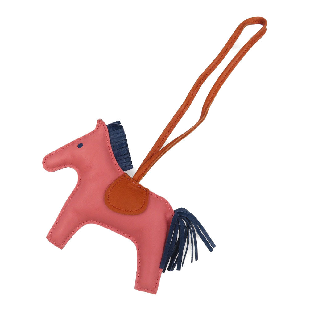 美品 エルメス ロデオMM アニョーミロ スイフト ローズアザレ ブルー バッグチャーム 0010【中古】HERMES