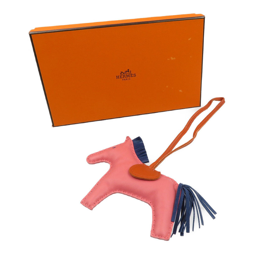 美品 エルメス ロデオMM アニョーミロ スイフト ローズアザレ ブルー バッグチャーム 0010【中古】HERMES