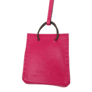 美品 エルメス サックオランジュ アニョーミロ ローズメキシコ ピンク バッグチャーム Y刻印(2020年製) キーホルダー 0011【中古】HERMES