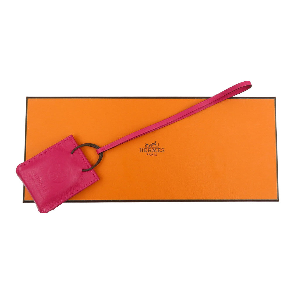 美品 エルメス サックオランジュ アニョーミロ ローズメキシコ ピンク バッグチャーム Y刻印(2020年製) キーホルダー 0011【中古】HERMES