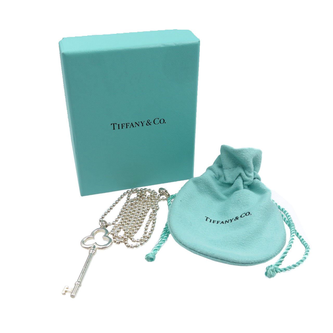 ティファニー トレフォイル キー シルバー925 ネックレス 0017【中古】TIFFANY&Co.