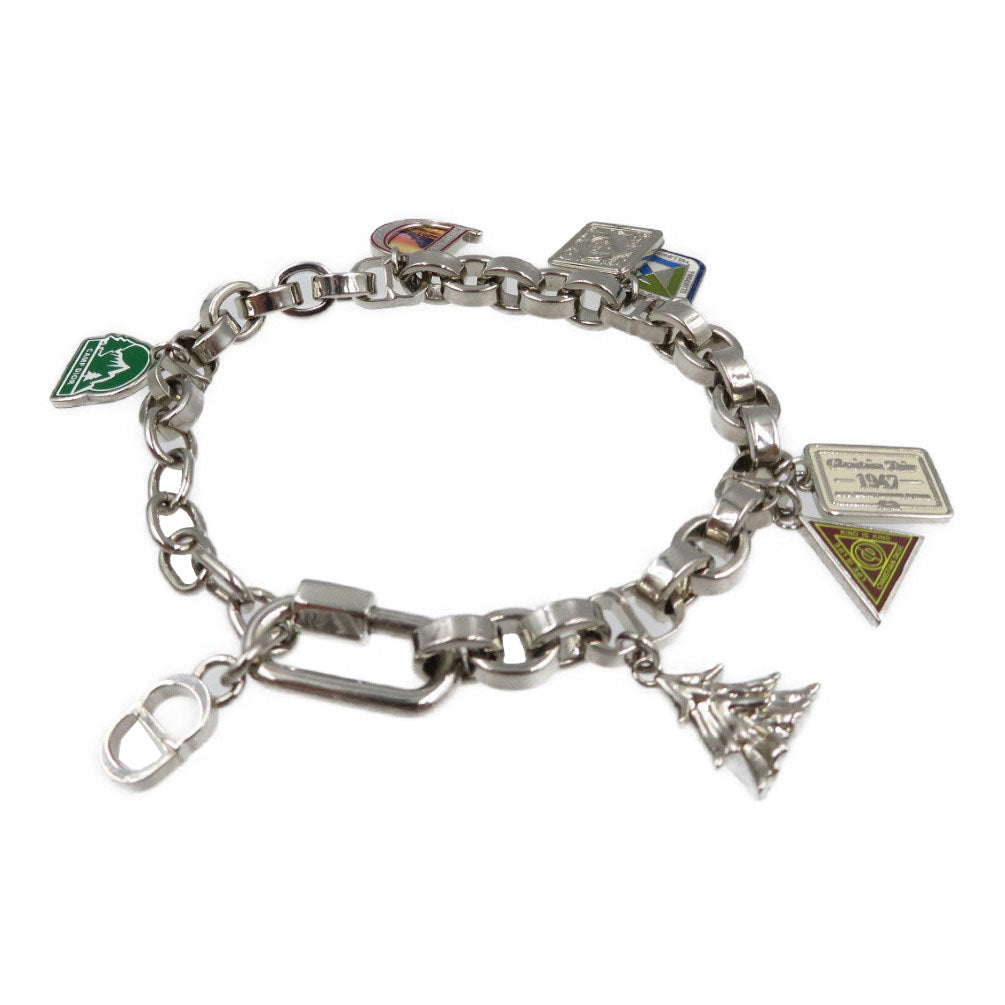 未使用 クリスチャンディオール チャーム 真鍮 シルバー ブレスレット 0018【中古】Christian Dior