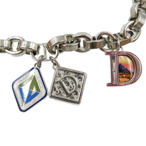 未使用 クリスチャンディオール チャーム 真鍮 シルバー ブレスレット 0018【中古】Christian Dior