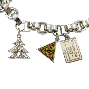 未使用 クリスチャンディオール チャーム 真鍮 シルバー ブレスレット 0018【中古】Christian Dior