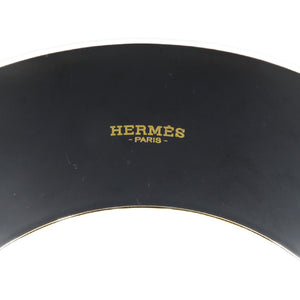 美品 エルメス エマイユ ペガサスの源泉 メタル ネイビー ホワイト バングル 0020【中古】HERMES