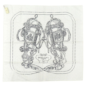 新品同様 エルメス カレ70 ブリッド・ドゥ・ガラ スカーフ シルク ホワイト ブラック 白 黒 スカーフ 0032【中古】HERMES