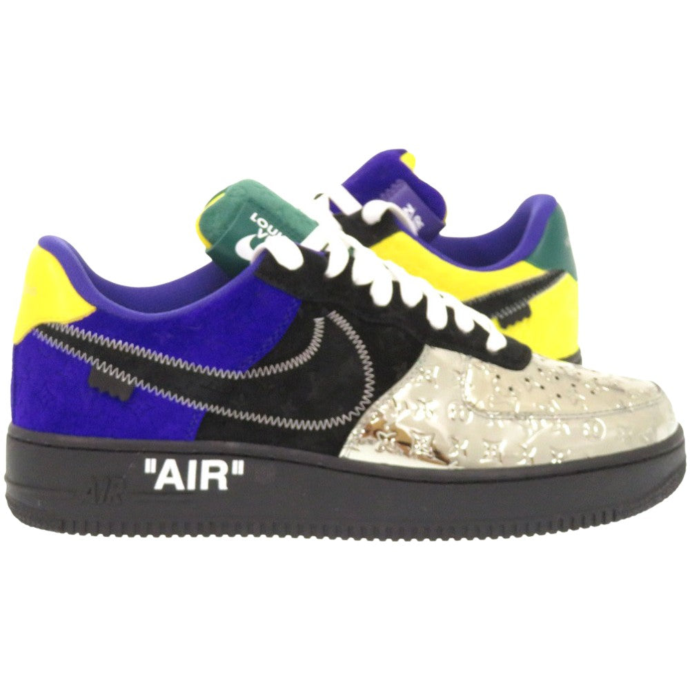 未使用 ナイキ ルイヴィトン エアフォース1 ロー 27cm スニーカー Virgil Abloh シルバー マルチカラー パッチワーク  レザー 0037【中古】NIKE