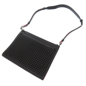 新品同様 クリスチャン ルブタン スカイポーチ スタッズ レザー ブラック ショルダーバッグ 黒 0040 【中古】 Christian Louboutin