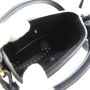 美品 デルヴォー ピン トイ チェーン ボックスカーフ ゴールド金具 ブラック ショルダーバッグ ハンドバッグ 0044【中古】DELVAUX