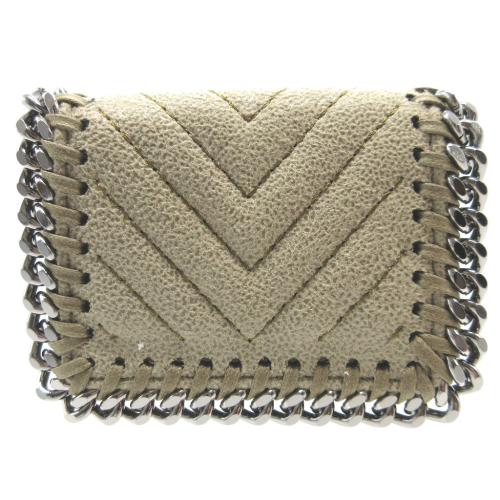 新品同様 ステラマッカートニー ファラベラ コンパクトウォレット ポリエステル カーキ 3つ折り財布 財布 0048【中古】STELLA MCCARTNEY