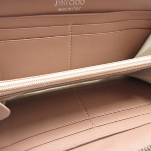 新品同様 ジミーチュウ スタースタッズ パテントレザー シルバー ラウンドファスナー長財布 財布 0049【中古】JIMMY CHOO