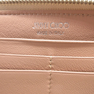 新品同様 ジミーチュウ スタースタッズ パテントレザー シルバー ラウンドファスナー長財布 財布 0049【中古】JIMMY CHOO