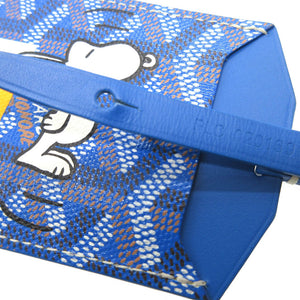 新品同様 ゴヤール スヌーピー レザー ブルー ネームタグ バッグチャーム キーホルダー 0052【中古】GOYARD