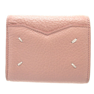 美品 メゾンマルジェラ コンパクトウォレット S56UI0136 レザー ピンク 3つ折り財布 財布 0054【中古】Maison Margiera