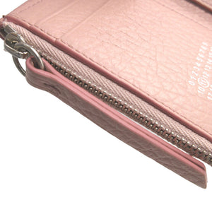 美品 メゾンマルジェラ コンパクトウォレット S56UI0136 レザー ピンク 3つ折り財布 財布 0054【中古】Maison Margiera