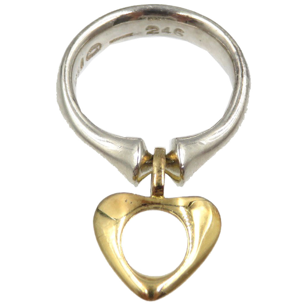 美品 ジョージジェンセン ハート シルバー925 K18 シルバー ゴールド 指輪 リング 0059【中古】GEORG JENSEN