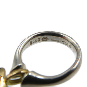 美品 ジョージジェンセン ハート シルバー925 K18 シルバー ゴールド 指輪 リング 0059【中古】GEORG JENSEN
